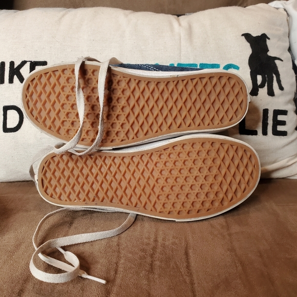 31) VANS Off The Wall Low Acid-wash Denim Platform Sneakers Sz. M's 6½ W's 8 - Picture 8 of 8